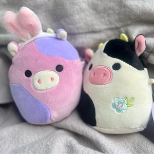 Connor and Patty the Cow Squishmallow Bundle 4” NWT Easter and Spring 2024